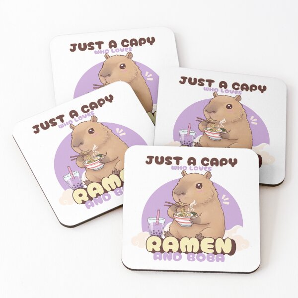 Item preview, Just a Capy who Loves Ramen and Boba designed and sold by Claustronautas.