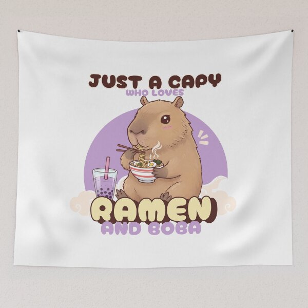 Item preview, Just a Capy who Loves Ramen and Boba designed and sold by Claustronautas.
