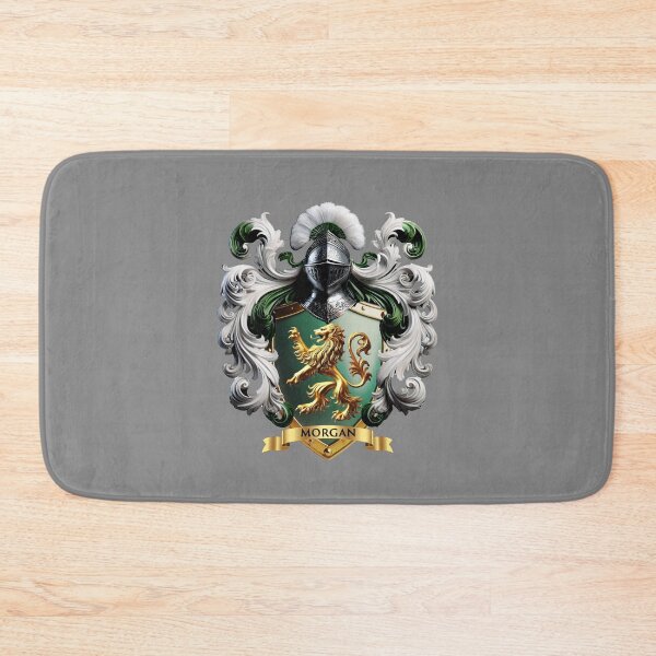 Item preview, Morgan Family Crest   Golden Lion of Valor on Emerald Green Shield designed and sold by Highlandkings.