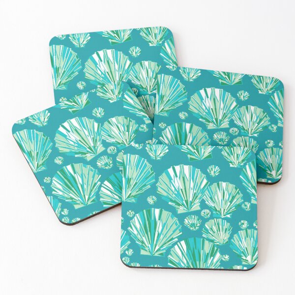 Item preview, Modern Geometric Seashell Pattern, Aqua and Turquoise  designed and sold by Marymarice.