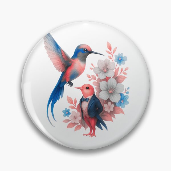 Item preview, Hummingbird & Spring Flowers – Pastel Artistic Illustration designed and sold by branaghbel.