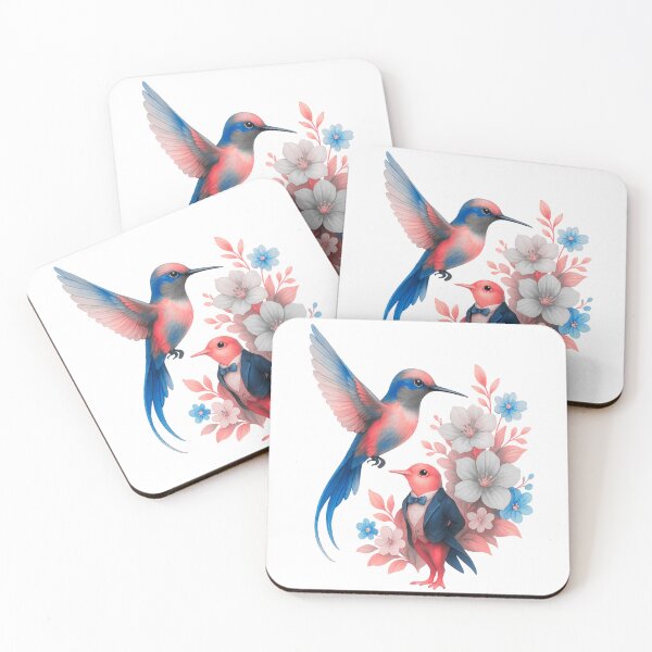 Item preview, Hummingbird & Spring Flowers – Pastel Artistic Illustration designed and sold by branaghbel.