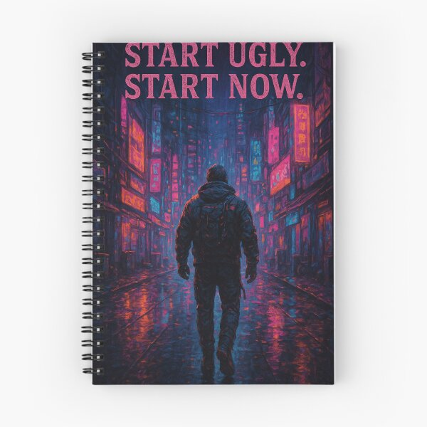 Item preview, "Start Ugly. Start Now." – Cyberpunk Hustle Poster designed and sold by DamnOspin.