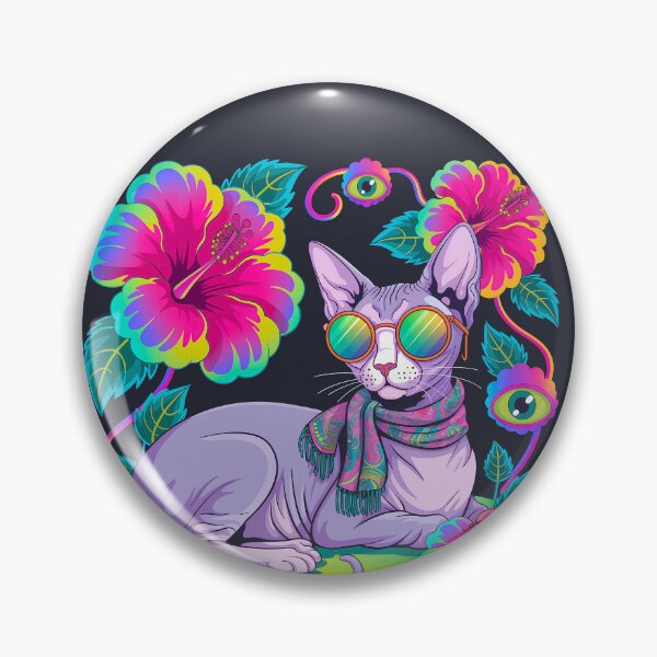 Item preview, Trippy Sphynx Cat – Psychedelic Floral Art for Cat Lovers and Dreamers designed and sold by paulo silveira.
