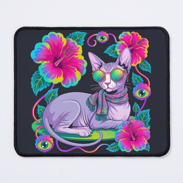 Item preview, Trippy Sphynx Cat – Psychedelic Floral Art for Cat Lovers and Dreamers designed and sold by paulo silveira.