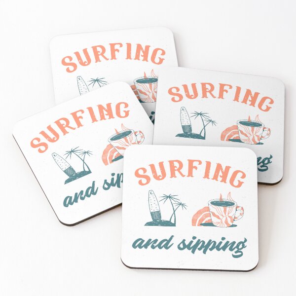 Item preview, Surfing and Sipping Coffee Loving Surfers designed and sold by PureGoldDesigns.