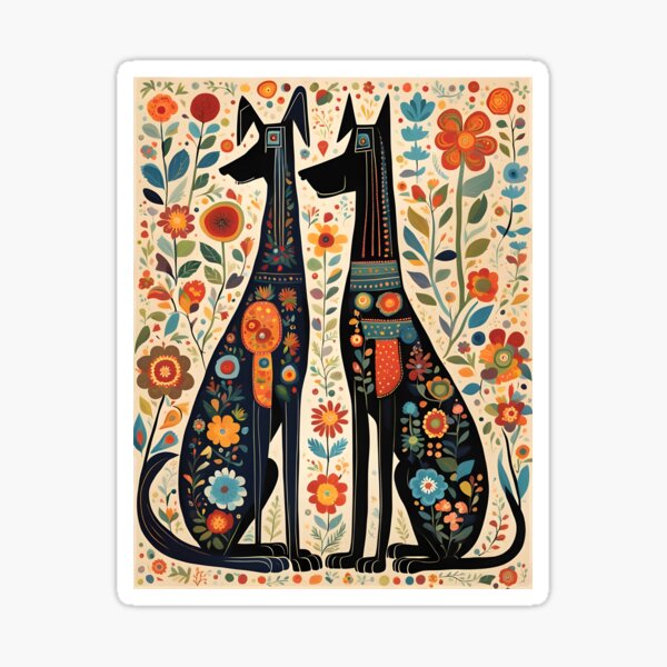 Item preview, Mattie & Herbert in Folk Art style designed and sold by Genevieve Crabe.