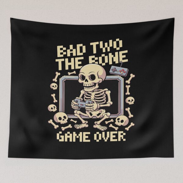 Item preview, Bad Two the Bone Skeleton Gamer designed and sold by MAKOPOKOShop.
