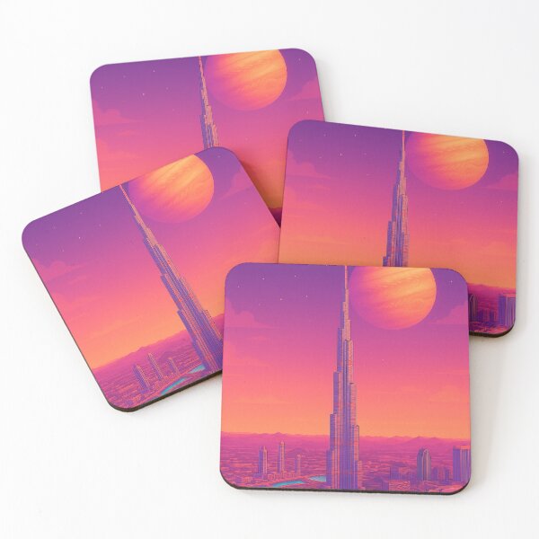 Item preview, Burj Khalifa Retro Futuristic Skyline designed and sold by Patternicity.
