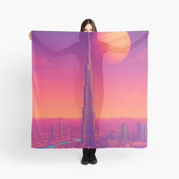 Artikelvorschau, Burj Khalifa Retro Futuristische Skyline entworfen und verkauft von Patternicity.