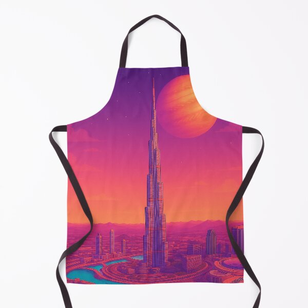 Item preview, Burj Khalifa Retro Futuristic Skyline designed and sold by Patternicity.