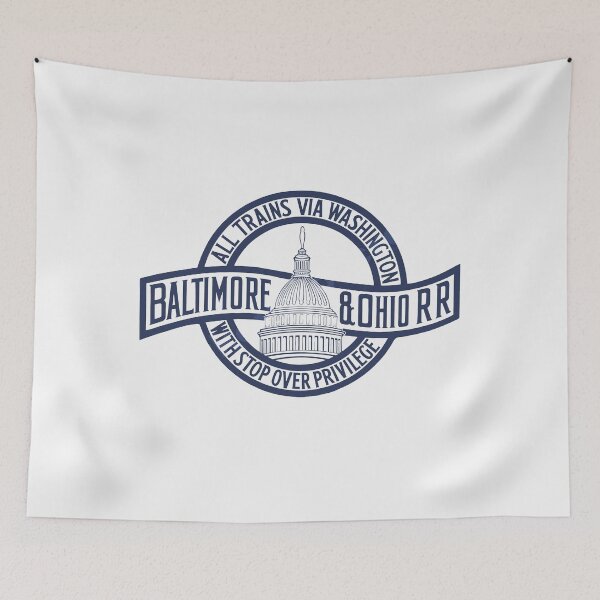 Item preview, Vintage Baltimore and Ohio Railroad - All Trains Via Washington designed and sold by QuayTradingCo.