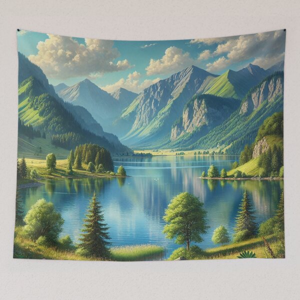 Item preview, Lake landscape with mountains designed and sold by MerlinWear.