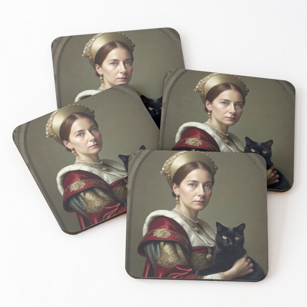 Item preview, Renaissance Beauty and Her Midnight Cat designed and sold by Yas_oma.