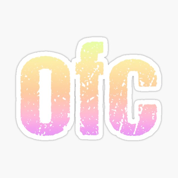 ofc, of course in Neon Sunset Sticker
