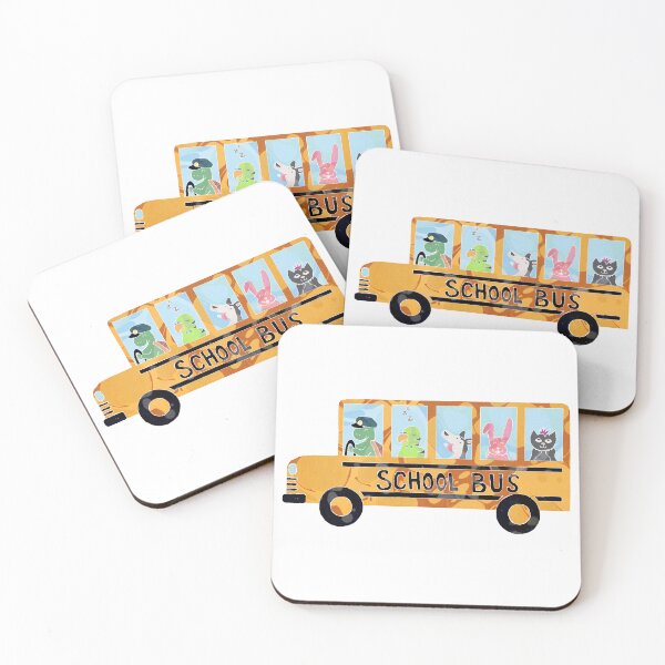 Item preview, Animal School Bus – Whimsical Marbled Art for Classrooms designed and sold by Nautilus Kids Art.