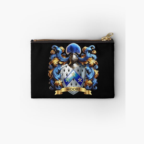 Item preview, Moore Family Crest   Regal Blue Chevron on Silver Ermine Shield designed and sold by Highlandkings.