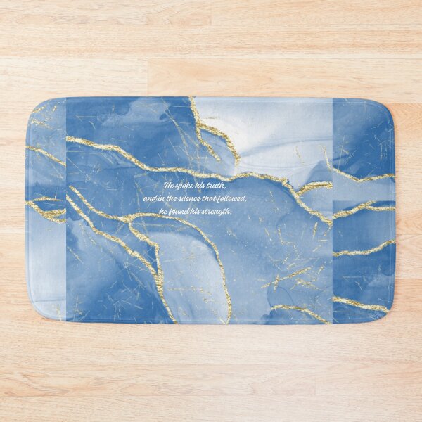 Item preview, Modern Marble Art – Empowering Quote for Him in Blue and Gold designed and sold by WHDProduction45.
