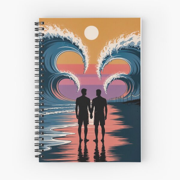 Aperçu de l'œuvre Cape May Waves – Art d'une histoire d'amour gay en bord de mer créée et vendue par DesignAnother.