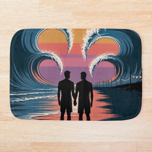 Aperçu de l'œuvre Cape May Waves – Art d'une histoire d'amour gay en bord de mer créée et vendue par DesignAnother.