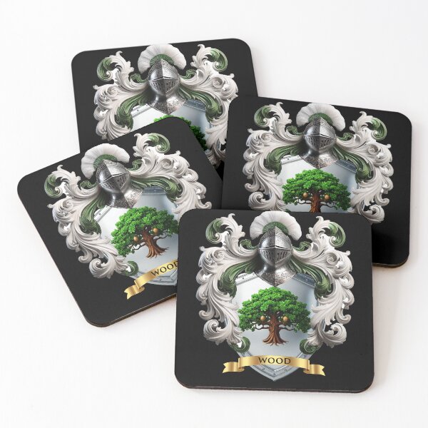 Item preview, Wood Family Crest   Majestic Oak Tree Silver Shield Emblem designed and sold by Highlandkings.