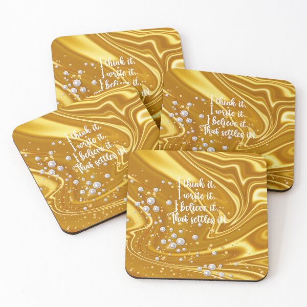 Item preview, Empowering Manifestation Quote on Gold Marble Background designed and sold by WHDProduction45.
