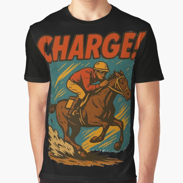 Item preview, CHARGE! – Retro Horse Racing Comic Art designed and sold by TheBlandBrand.