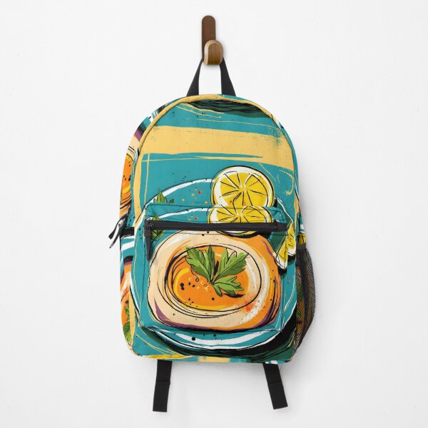 Item preview, Vibrant Hummus Plate Bursting with Fresh Parsley and Zesty Lemon Wedges in Bold Colors designed and sold by OlfactoART Studio.