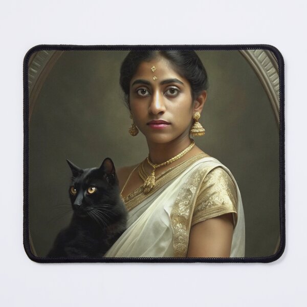 Item preview, Antique India – Graceful Woman & Cat Companion designed and sold by Yas_oma.