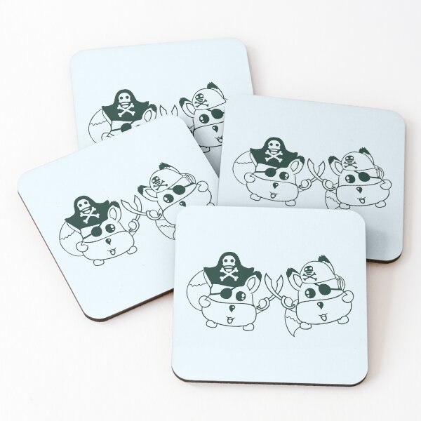 Item preview, Two Little Cute Pirate Foxes Eye Patch Sabre Duel designed and sold by shirt-o-mat.