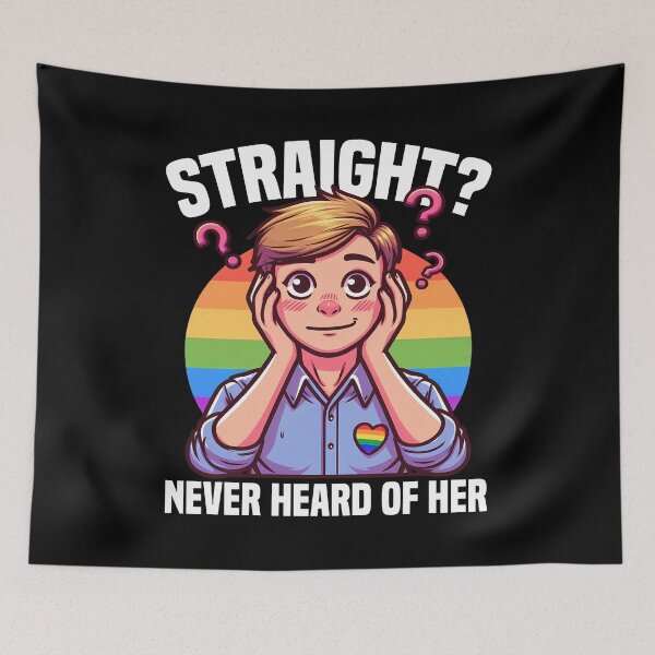 Item preview, STRAIGHT? NEVER HEARD OF HER - LGBTQIA+ GIFT designed and sold by KEF Custom.