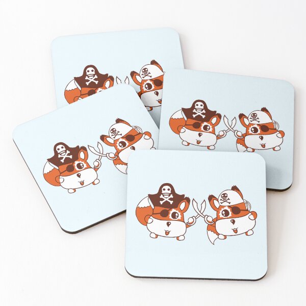 Item preview, Two Little Cute Pirate Foxes Eye Patch Sabre Duel designed and sold by shirt-o-mat.