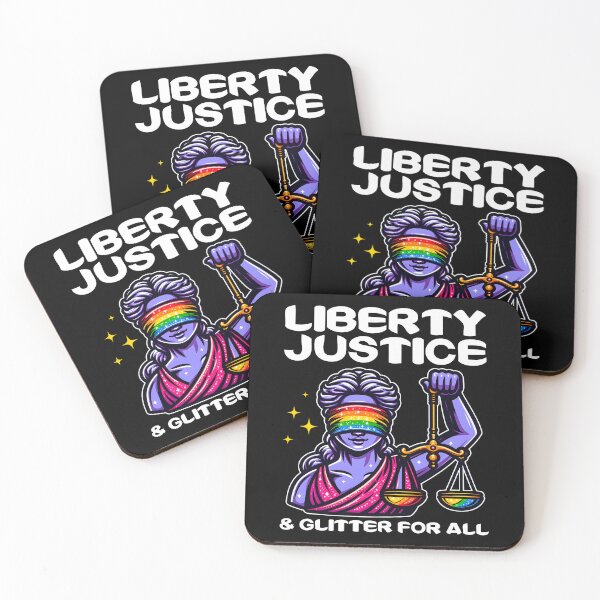 Item preview, LIBERTY, JUSTICE AND GLITTER FOR ALL - LGBTQIA+ GIFT designed and sold by KEF Custom.