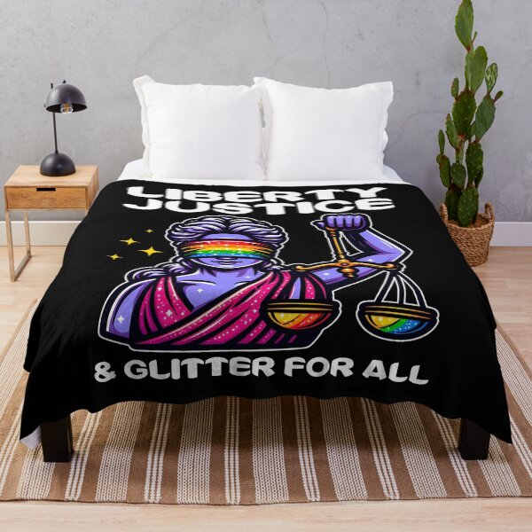 Item preview, LIBERTY, JUSTICE AND GLITTER FOR ALL - LGBTQIA+ GIFT designed and sold by KEF Custom.
