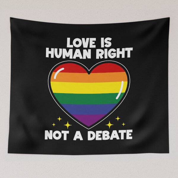 Item preview, LOVE IS HUMAN RIGHT NOT A DEBATE - LGBTQIA+ GIFT designed and sold by KEF Custom.