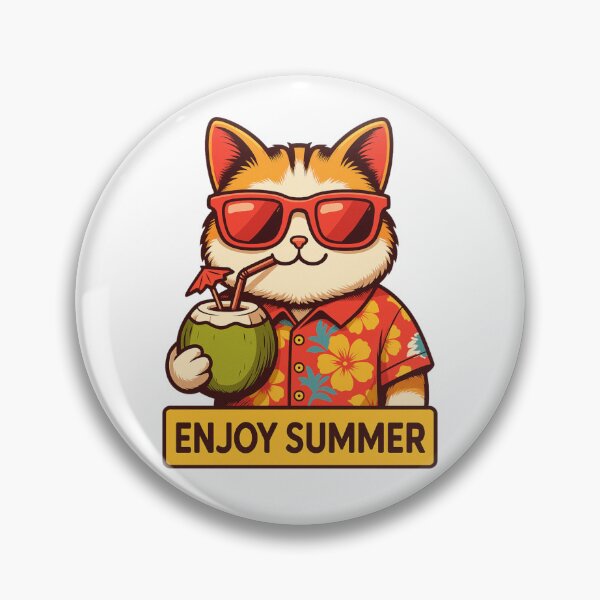 Item preview, Enjoy Summer Cat Cute Beach Vacation designed and sold by Tigerr3g.