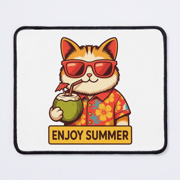 Item preview, Enjoy Summer Cat Cute Beach Vacation designed and sold by Tigerr3g.