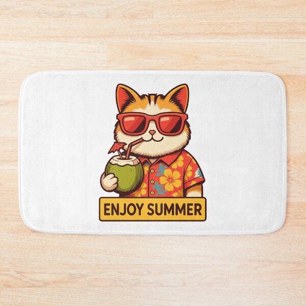 Item preview, Enjoy Summer Cat Cute Beach Vacation designed and sold by Tigerr3g.