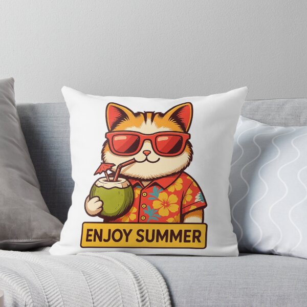 Item preview, Enjoy Summer Cat Cute Beach Vacation designed and sold by Tigerr3g.