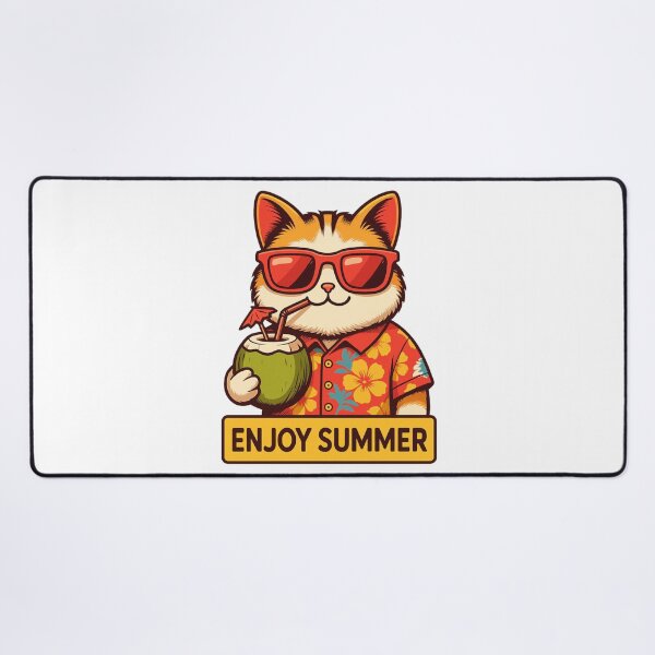 Item preview, Enjoy Summer Cat Cute Beach Vacation designed and sold by Tigerr3g.