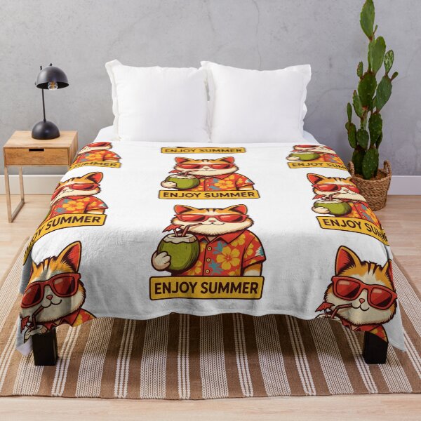 Item preview, Enjoy Summer Cat Cute Beach Vacation designed and sold by Tigerr3g.