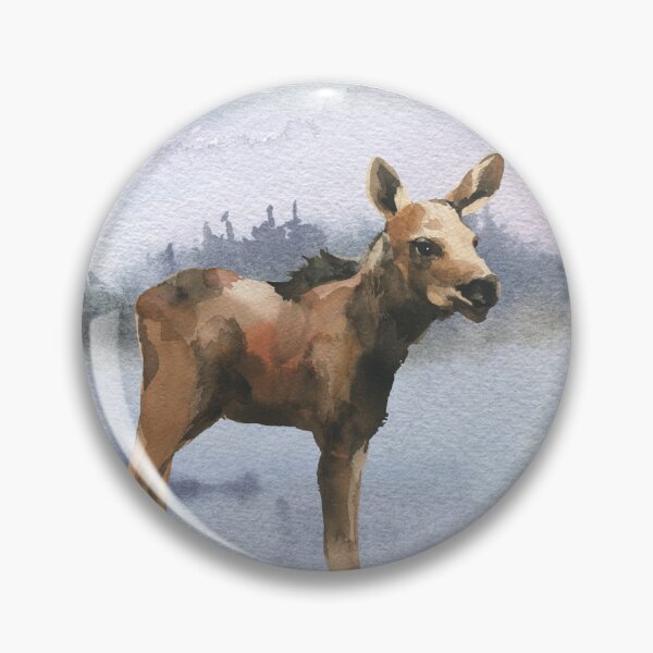 Item preview, Woodland Baby Moose designed and sold by WildAliceArt.
