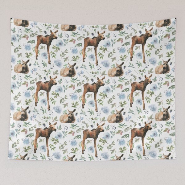 Item preview, Woodland Baby Moose designed and sold by WildAliceArt.