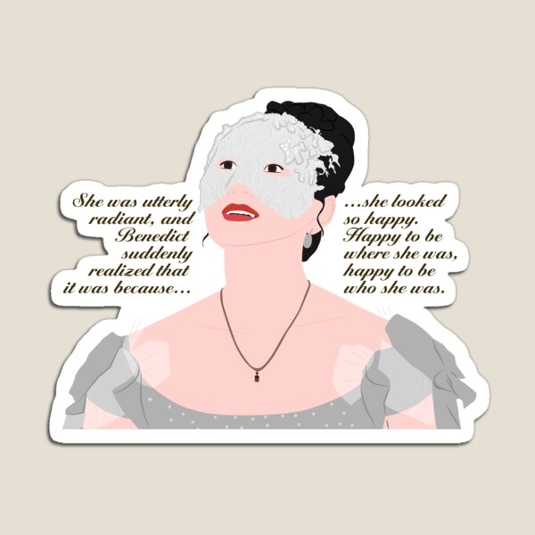Aperçu de l'œuvre Elle était absolument radieuse parce qu'elle avait l'air si heureuse Citation de Sophie Baek sur le bal masqué Netflix créée et vendue par KamiTrendz.