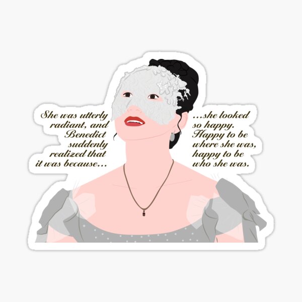 Aperçu de l'œuvre Elle était absolument radieuse parce qu'elle avait l'air si heureuse Citation de Sophie Baek sur le bal masqué Netflix créée et vendue par KamiTrendz.