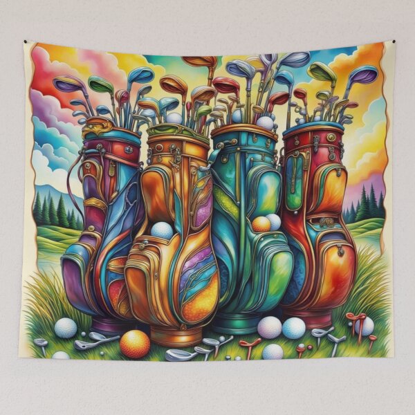 Item preview, Colorful Golf Gear Bags Clubs and Balls designed and sold by purplesensation.