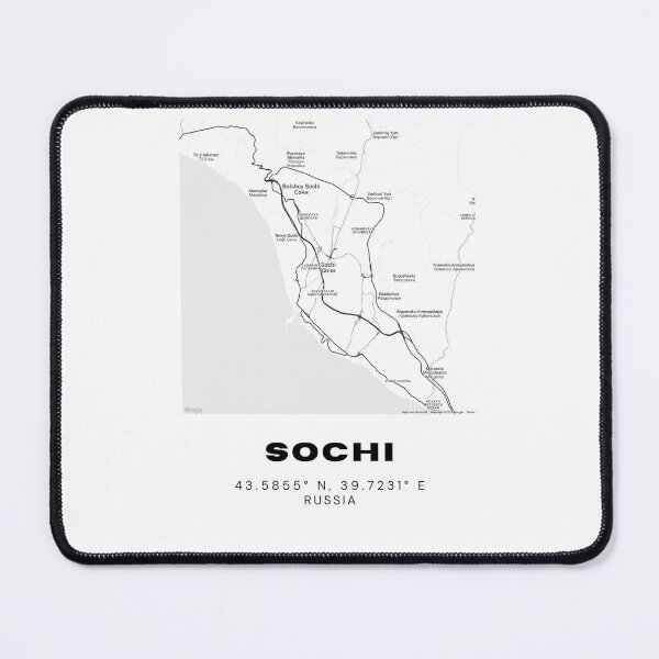 Item preview, Sochi Map – Coastal Minimalist Poster in Black & White designed and sold by RM-Journey.