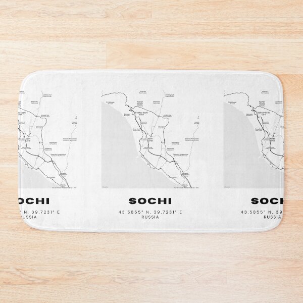 Item preview, Sochi Map – Coastal Minimalist Poster in Black & White designed and sold by RM-Journey.