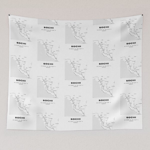 Item preview, Sochi Map – Coastal Minimalist Poster in Black & White designed and sold by RM-Journey.