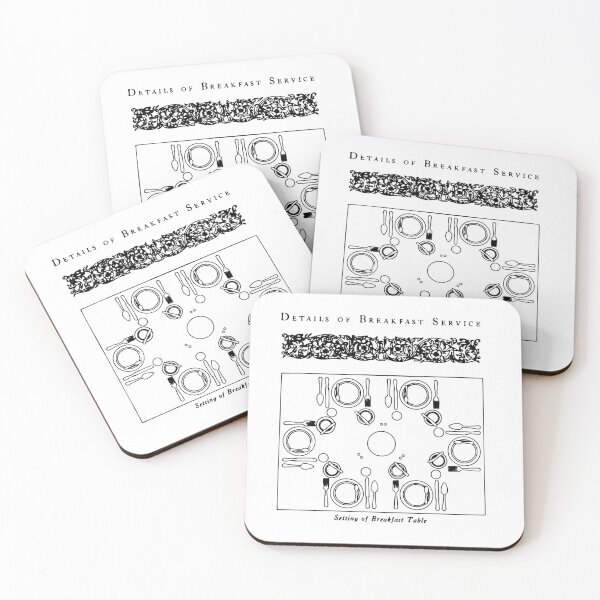 Item preview, Vintage Breakfast Table Setting - Elegant Antique Service Diagram designed and sold by WorldLily.